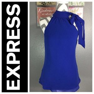 Express silk royal blue blouse